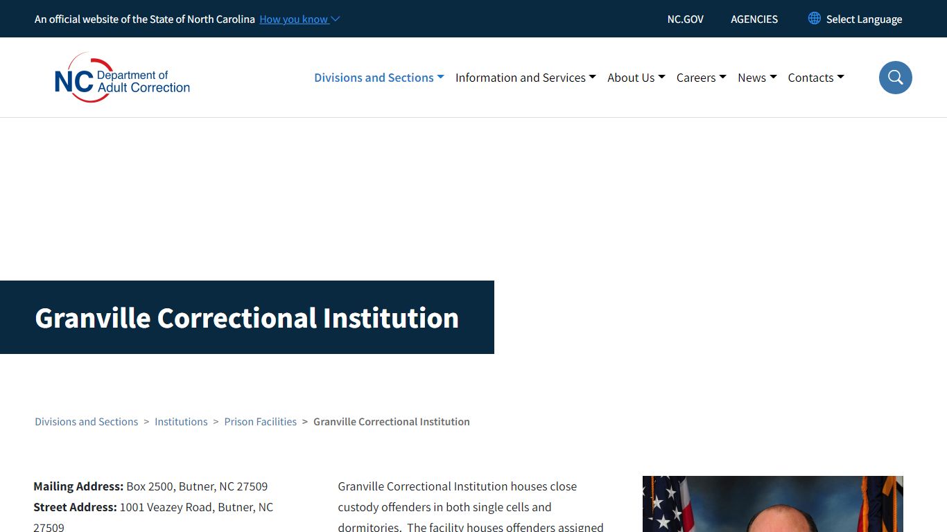Granville Correctional Institution | NC DAC